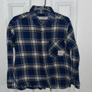 Zara Navy Plaid Shirt